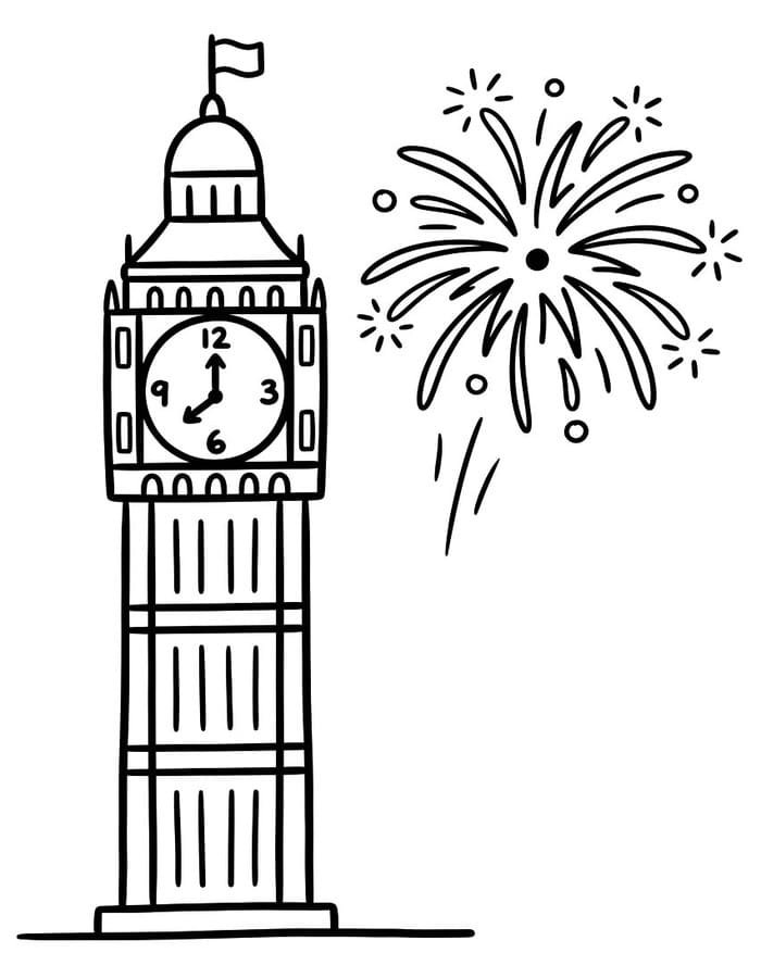 Kolorowanka Narysuj Big Ben bezpłatny łatwy