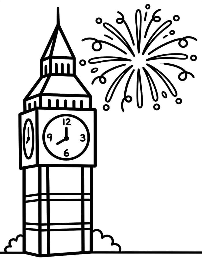 Kolorowanka Narysuj Big Ben bezpłatny podstawowy