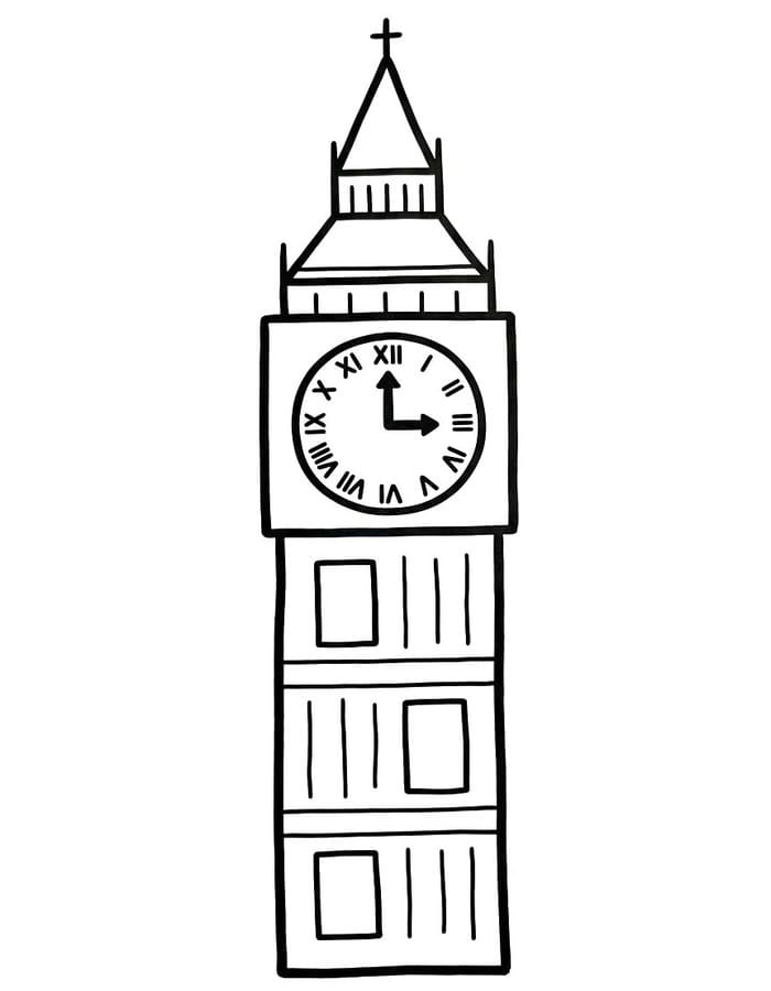 Kolorowanka Narysuj Big Ben bezpłatny wydruku łatwy
