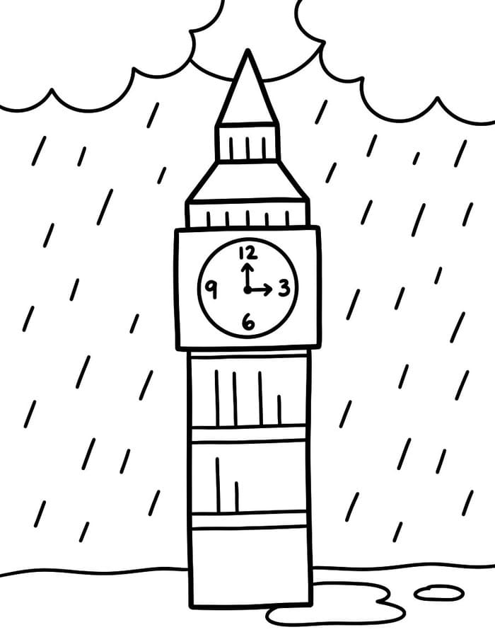 Kolorowanka Narysuj Big Ben bezpłatny wydruku