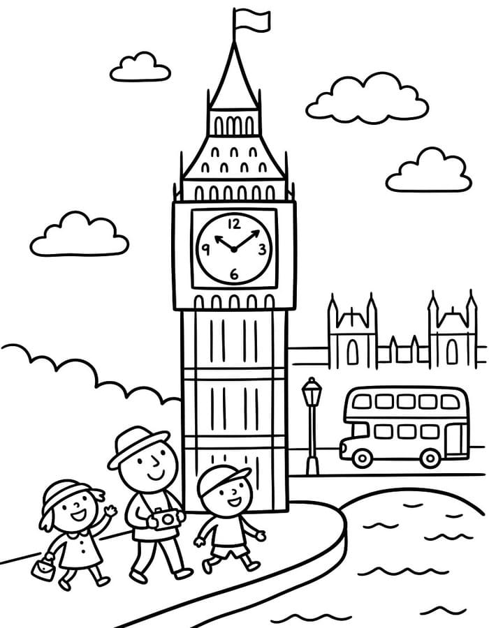 Kolorowanka Narysuj Big Ben bezpłatny