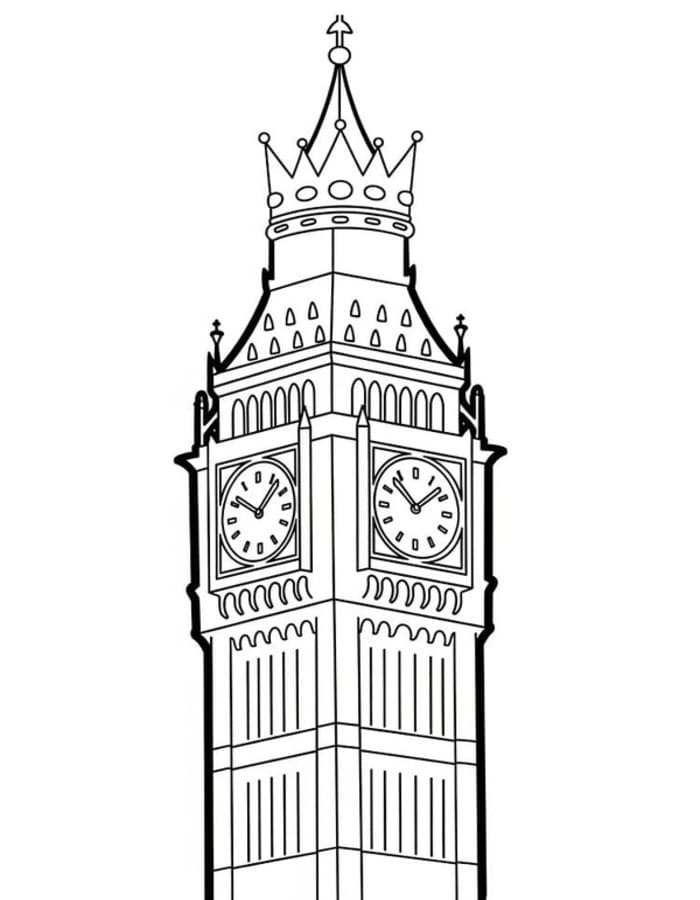 Kolorowanka Narysuj Big Ben dla dzieci