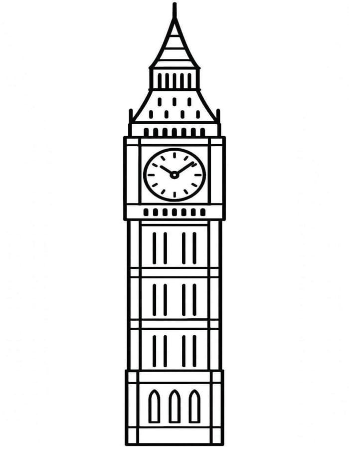 Kolorowanka Narysuj Big Ben wydruku dla dzieci