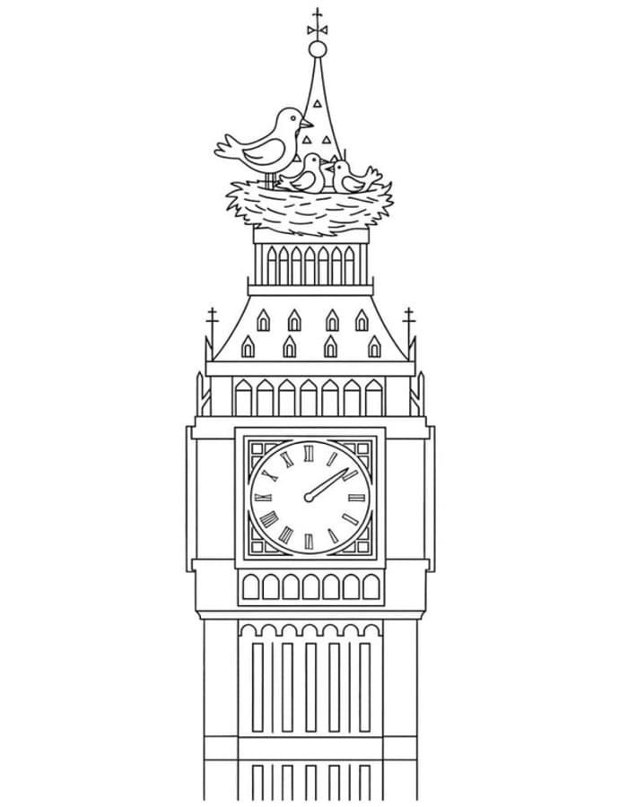 Kolorowanka Narysuj Big Ben wydruku