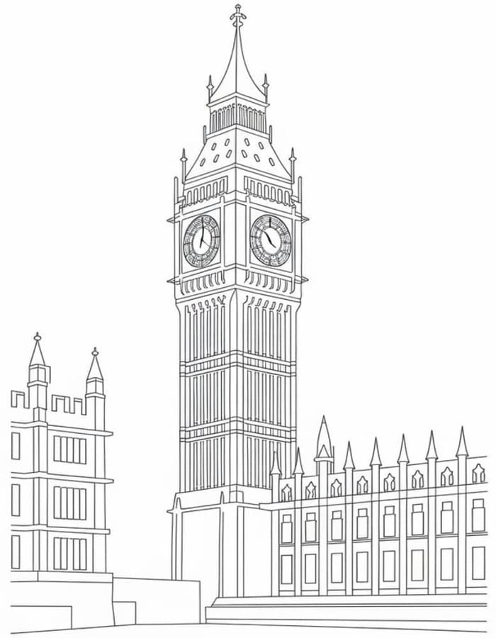 Kolorowanka Narysuj Big Ben