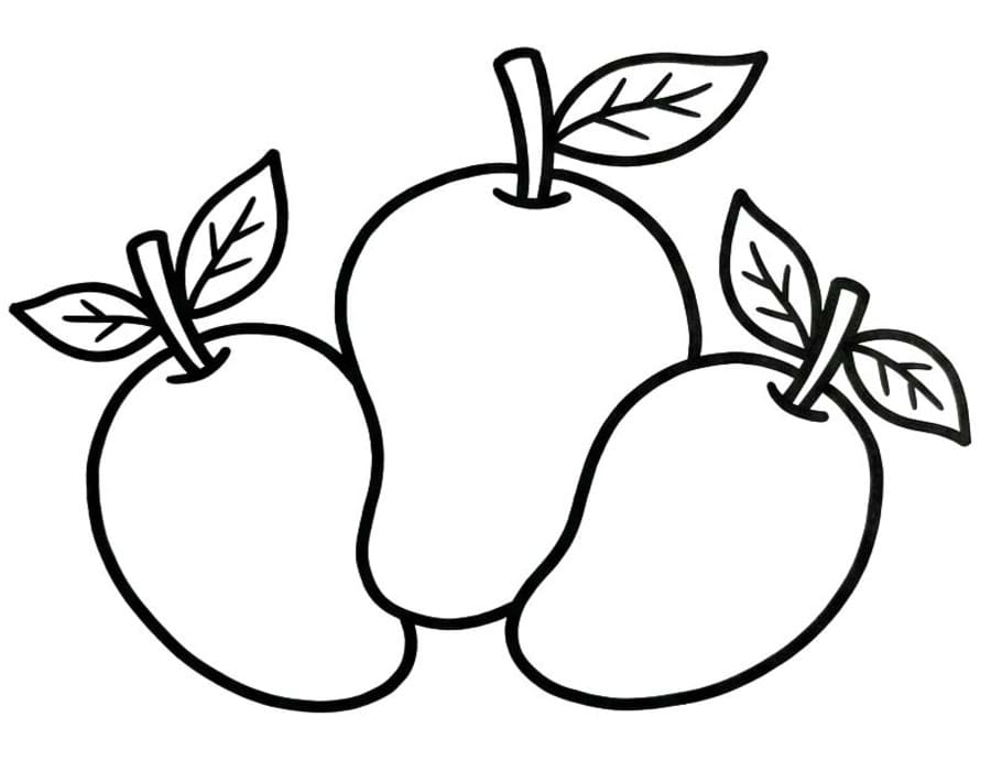 Kolorowanka Narysuj Mango bezpłatny wydruku podstawowy