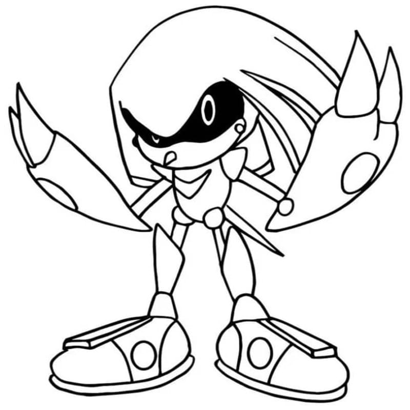 Kolorowanka Narysuj Metal Sonic bezpłatny łatwy