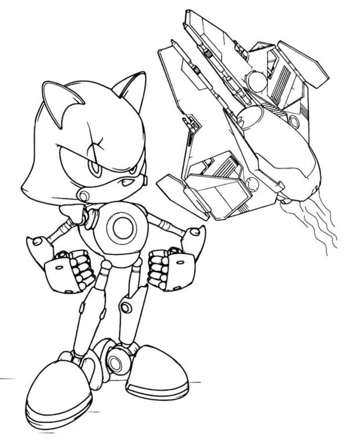 Kolorowanka Narysuj Metal Sonic bezpłatny podstawowy