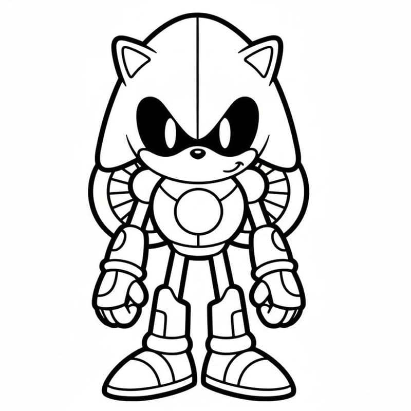 Kolorowanka Narysuj Metal Sonic bezpłatny wydruku podstawowy
