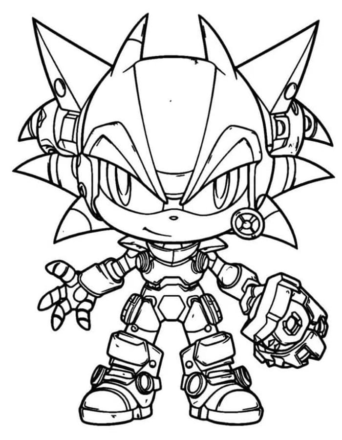 Kolorowanka Narysuj Metal Sonic bezpłatny wydruku