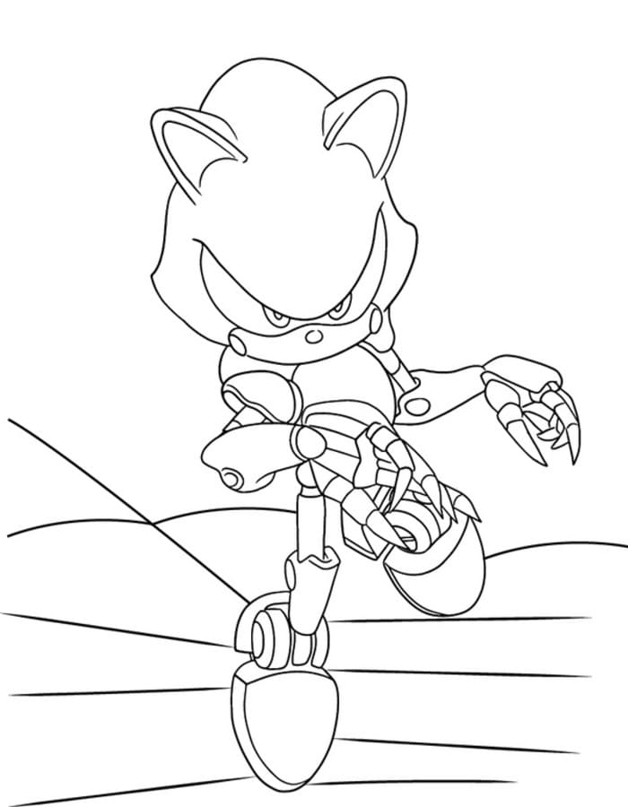 Kolorowanka Narysuj Metal Sonic dla dzieci