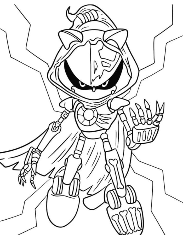 Kolorowanka Narysuj Metal Sonic podstawowy