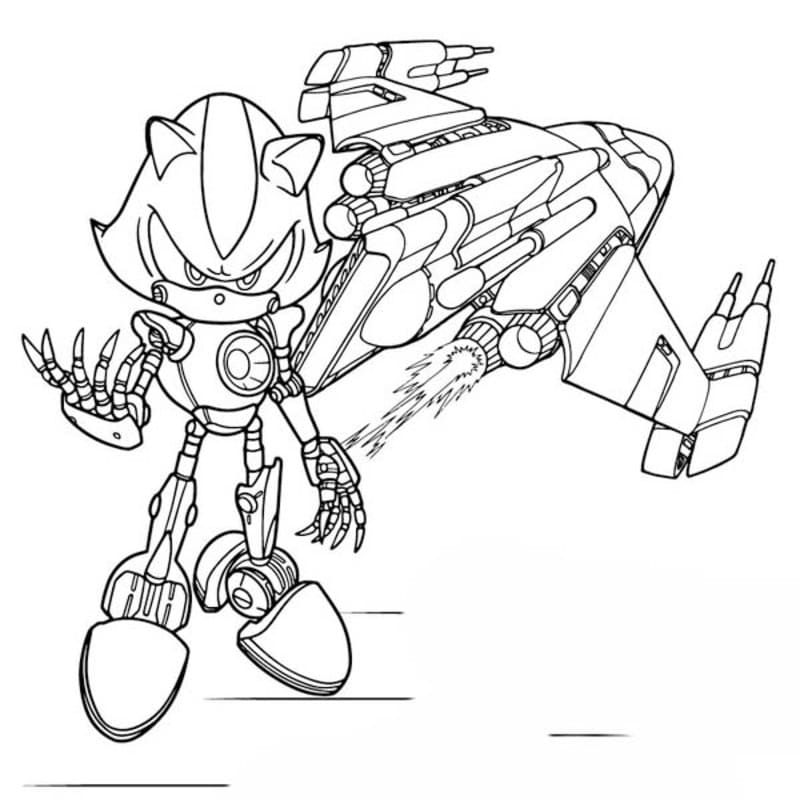 Kolorowanka Narysuj Metal Sonic wydruku podstawowy
