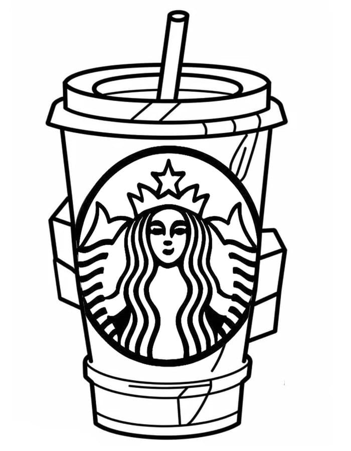 Kolorowanka Narysuj Starbucks bezpłatny wydruku prosty