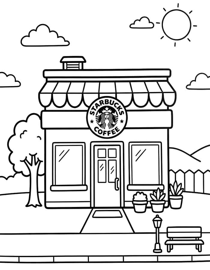 Kolorowanka Narysuj Starbucks bezpłatny wydruku