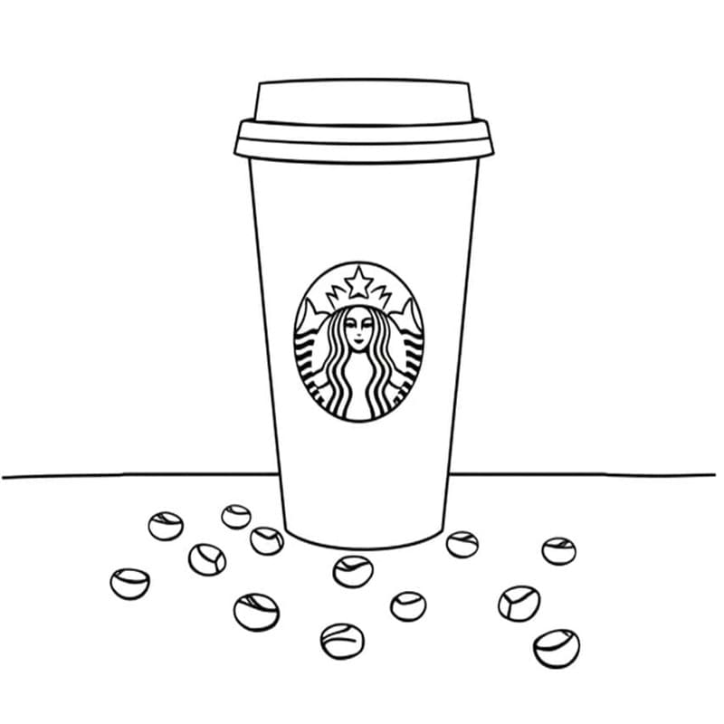 Kolorowanka Narysuj Starbucks dla dzieci