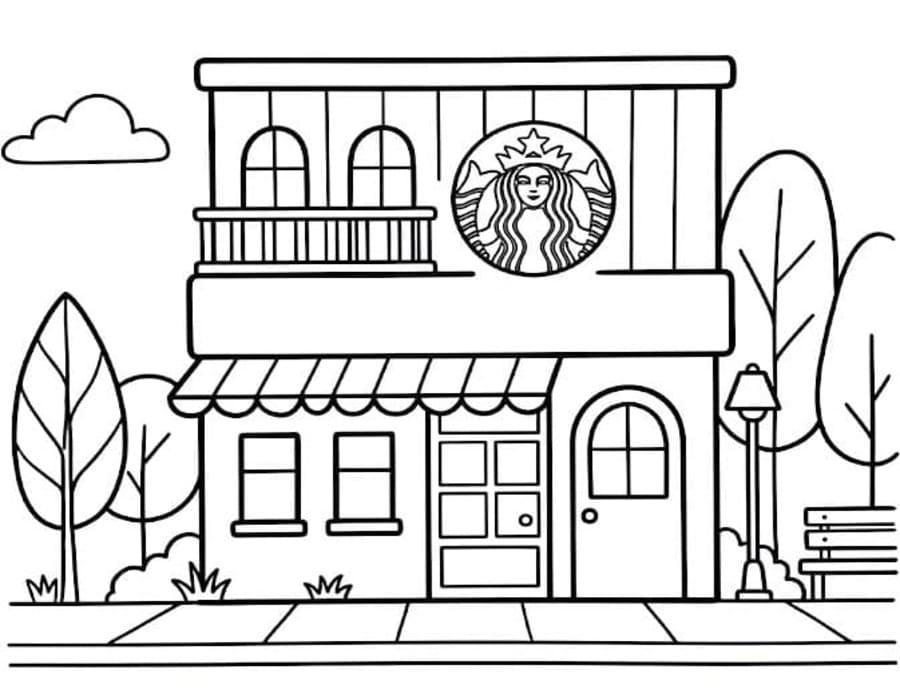 Kolorowanka Narysuj Starbucks łatwy