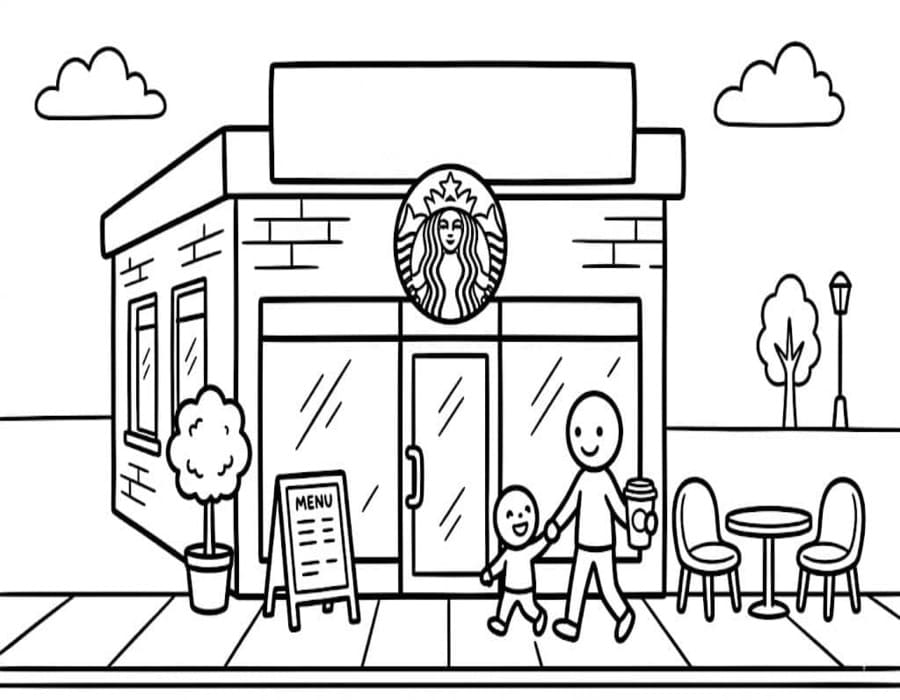 Kolorowanka Narysuj Starbucks podstawowy