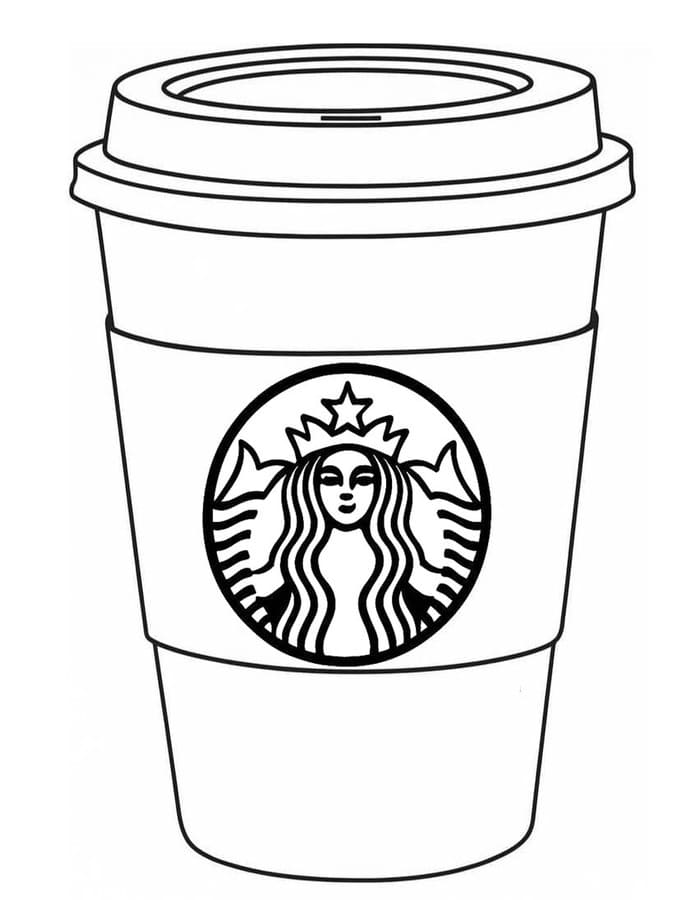 Kolorowanka Narysuj Starbucks wydruku dla dzieci