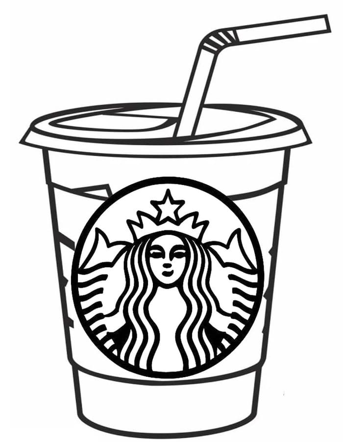 Kolorowanka Narysuj Starbucks wydruku łatwy