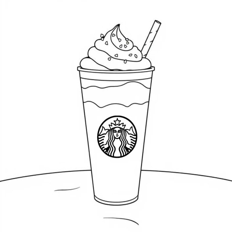 Kolorowanka Narysuj Starbucks wydruku podstawowy