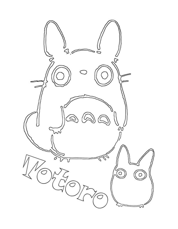Kolorowanka Narysuj Totoro bezpłatny dla dzieci