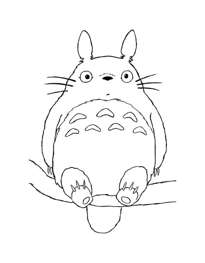 Kolorowanka Narysuj Totoro bezpłatny łatwy