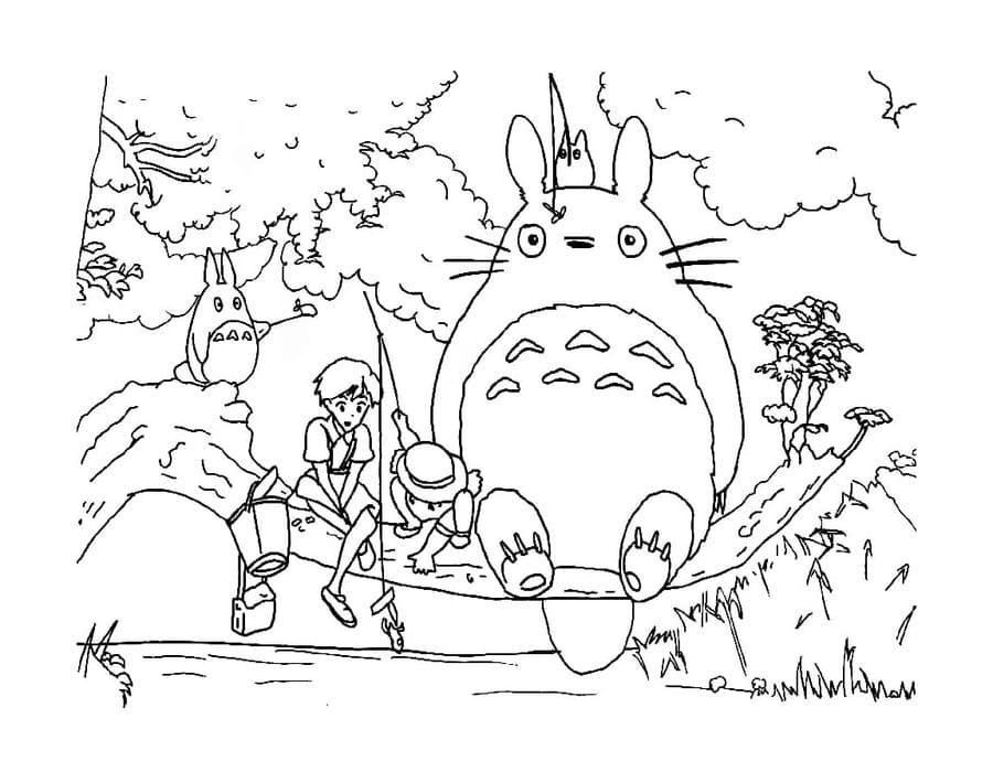Kolorowanka Narysuj Totoro bezpłatny podstawowy