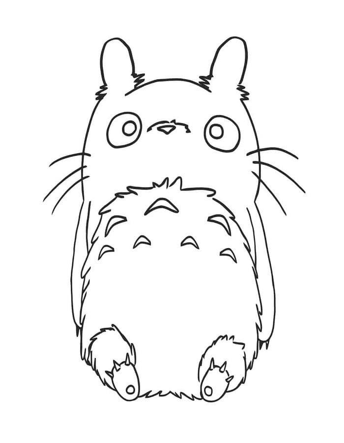 Kolorowanka Narysuj Totoro bezpłatny wydruku łatwy