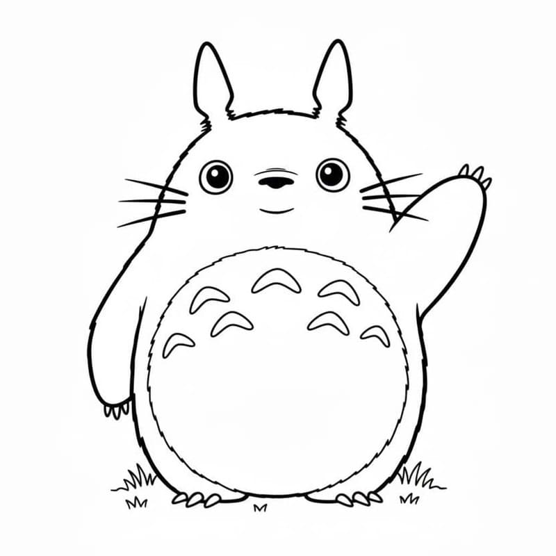 Kolorowanka Narysuj Totoro bezpłatny wydruku podstawowy