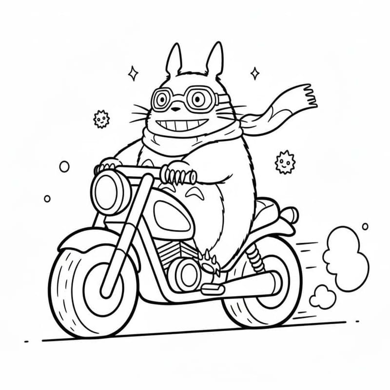 Kolorowanka Narysuj Totoro bezpłatny wydruku