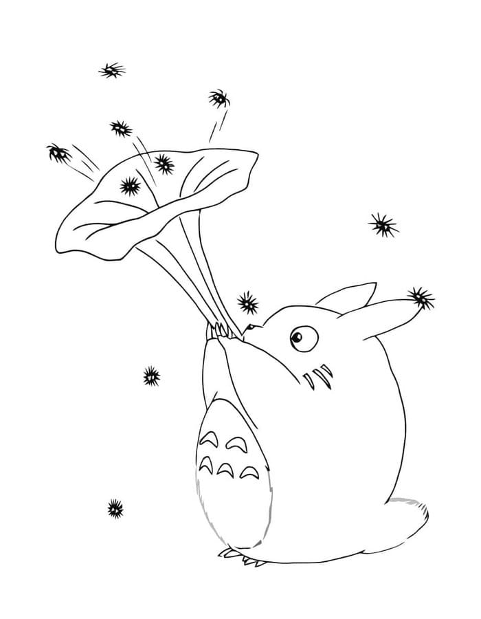 Kolorowanka Narysuj Totoro bezpłatny