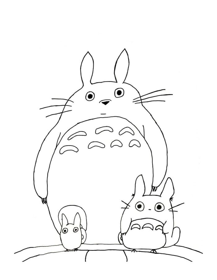 Kolorowanka Narysuj Totoro dla dzieci