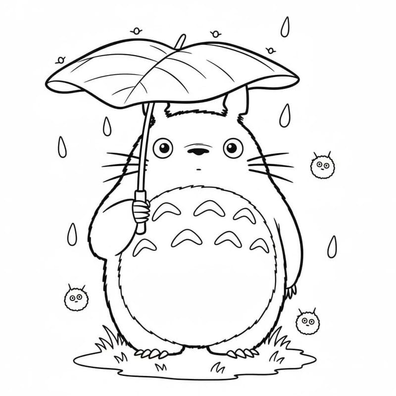 Kolorowanka Narysuj Totoro łatwy
