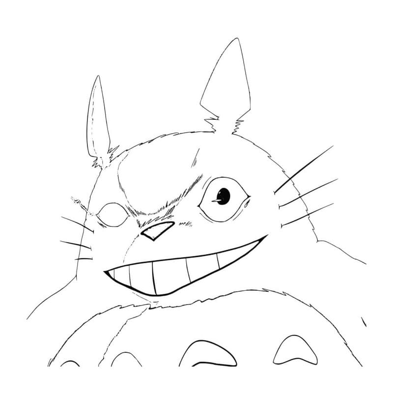 Kolorowanka Narysuj Totoro prosty