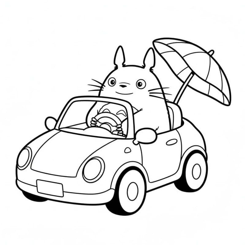 Kolorowanka Narysuj Totoro wydruku dla dzieci