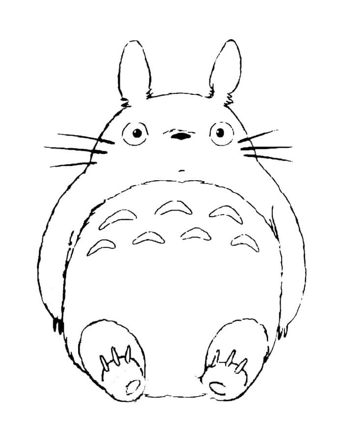 Kolorowanka Narysuj Totoro wydruku podstawowy