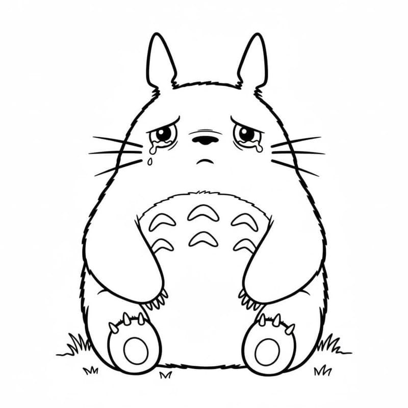 Kolorowanka Narysuj Totoro wydruku prosty