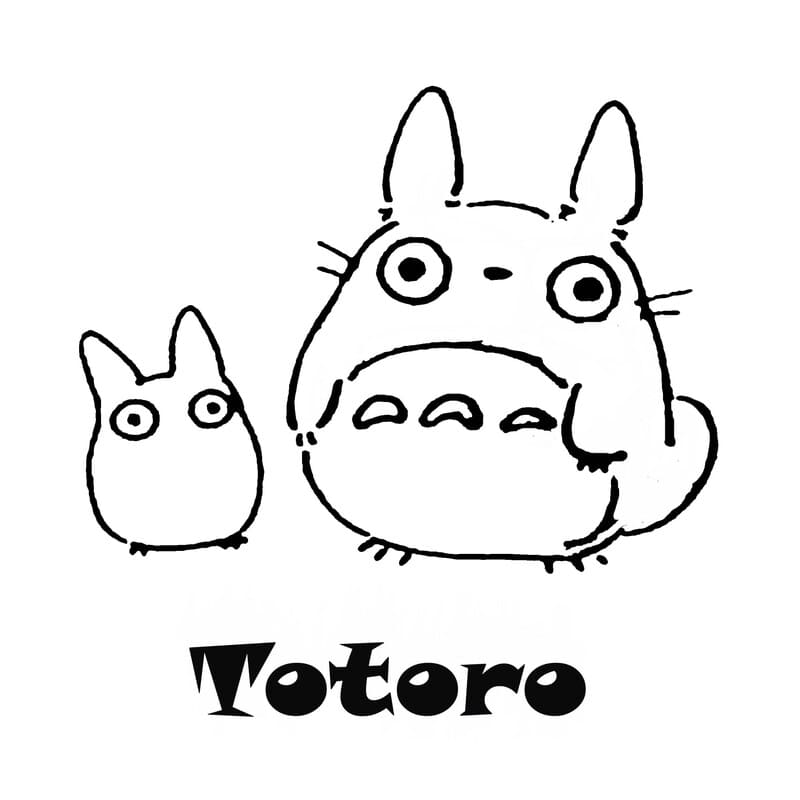 Kolorowanka Narysuj Totoro wydruku