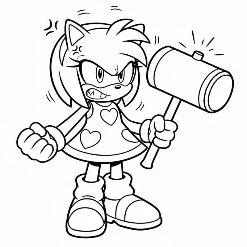 Kolorowanka Obraz Amy Rose bezpłatny wydruku