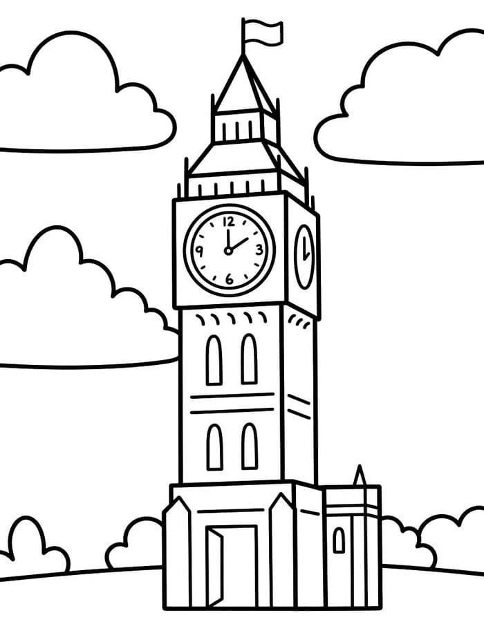 Kolorowanka Obraz Big Ben bezpłatny wydruku