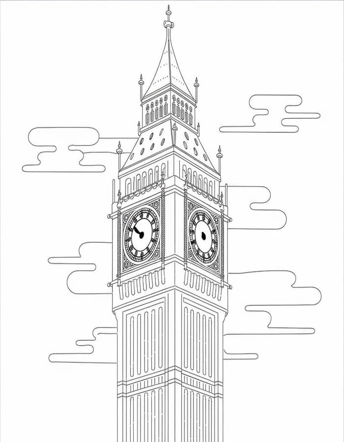 Kolorowanka Obraz Big Ben bezpłatny