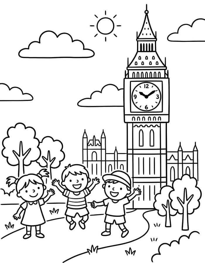 Kolorowanka Obraz Big Ben wydruku