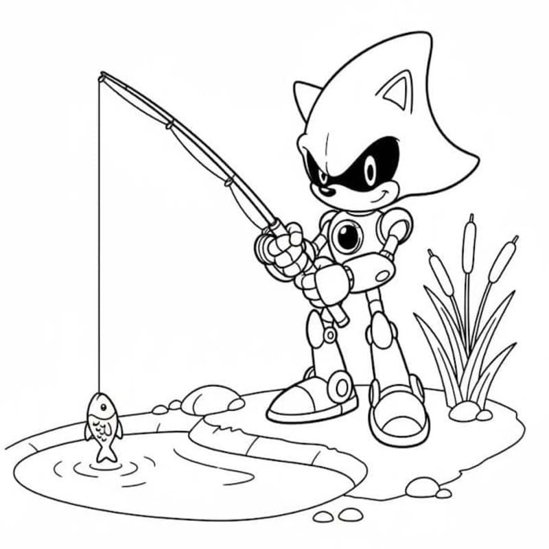 Kolorowanka Obraz Metal Sonic bezpłatny wydruku