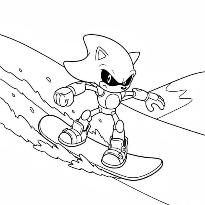 Kolorowanka Obraz Metal Sonic do druku