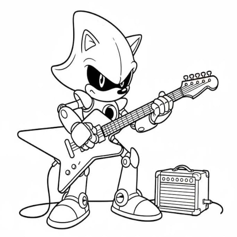 Kolorowanka Obraz Metal Sonic wydruku