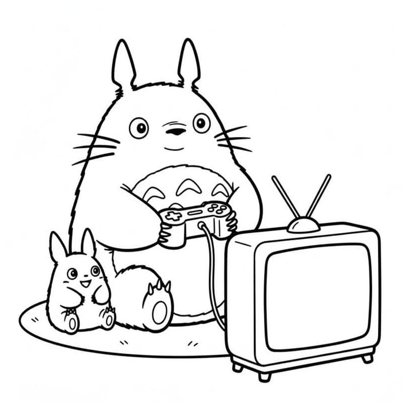 Kolorowanka Obraz Totoro bezpłatny wydruku