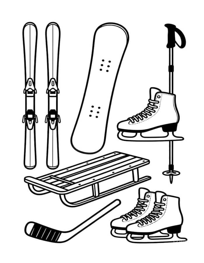 Kolorowanka Sporty Zimowe wydruku