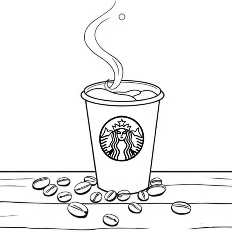 Kolorowanka Starbucks bezpłatny wydruku dla dzieci