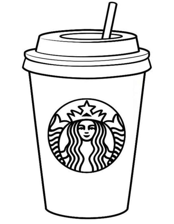 Kolorowanka Starbucks bezpłatny wydruku podstawowy